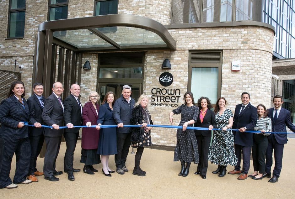 The official ribbon cutting at Crown Street Primary School