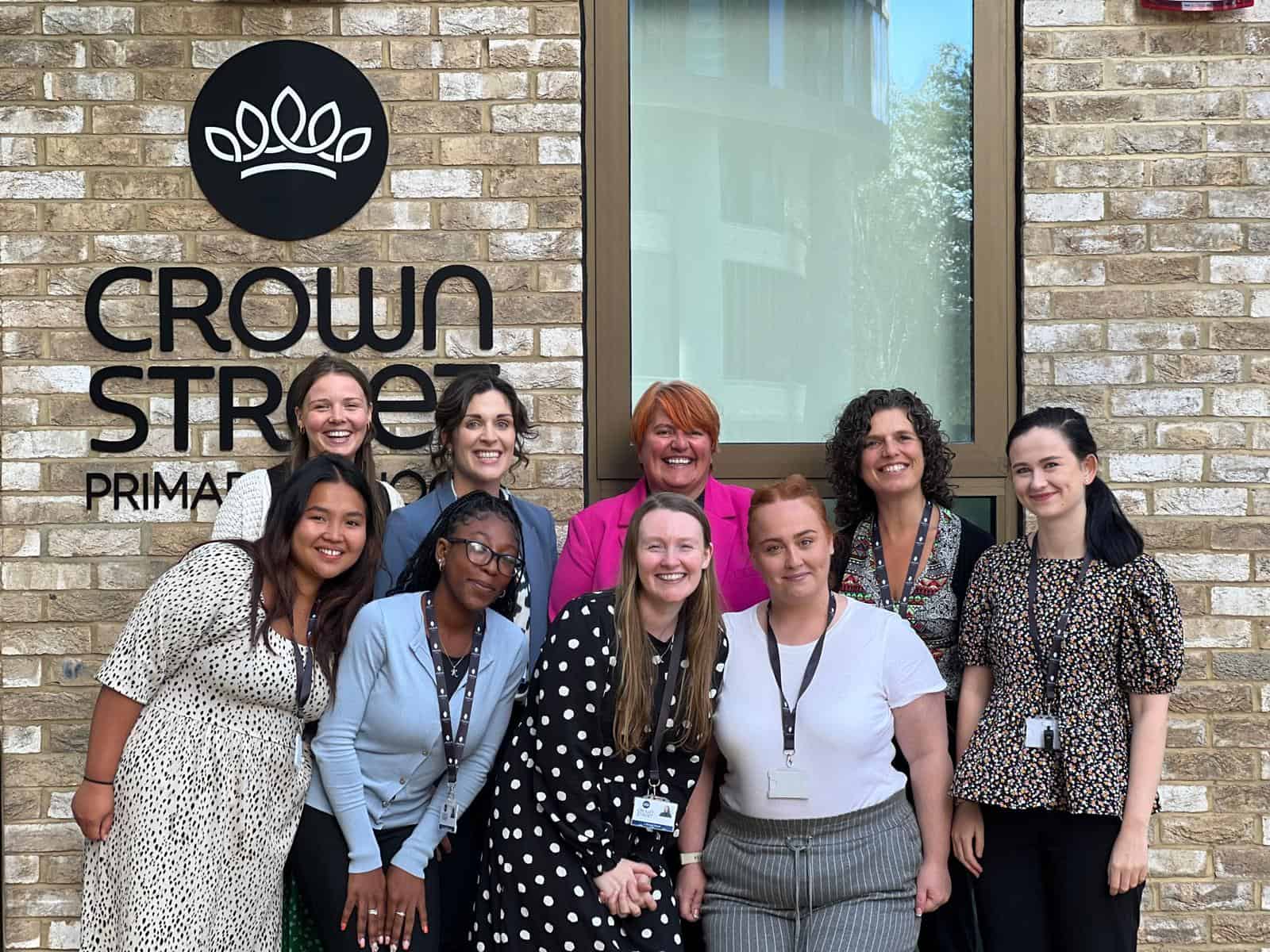 Image of the founding team of staff at Crown Street Primary School. 