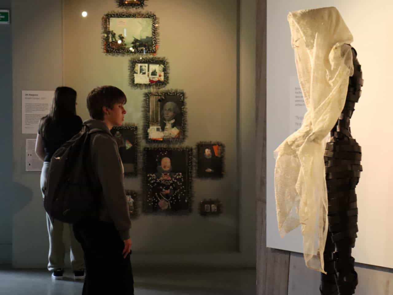 A Laurus Trust student views a sculpture at the International Slavery Museum in Liverpool.